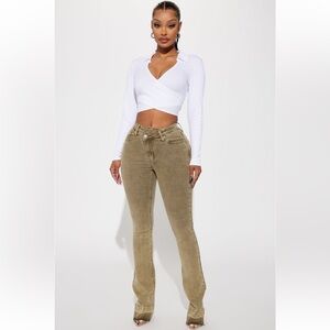 FASHION NOVA- Olive Flare Jeans